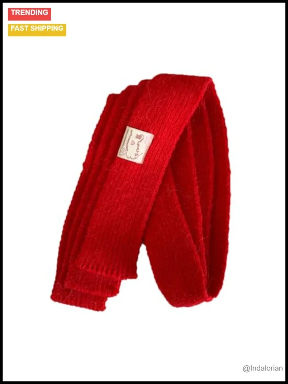 Narrow Knitted Scarf, Long Thin Scarf, Autumn Warm Scarf, Fashion Accessory